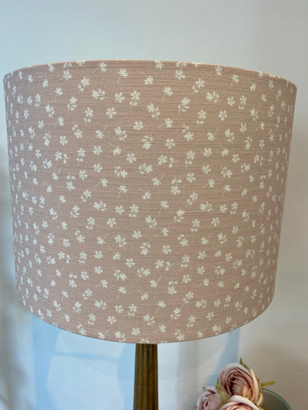 Lampshade - Linen and Rose Ditsy Primrose linen - 30cm drum