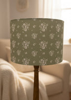 Lampshade - Linen and Rose Damson Fog - 30cm drum