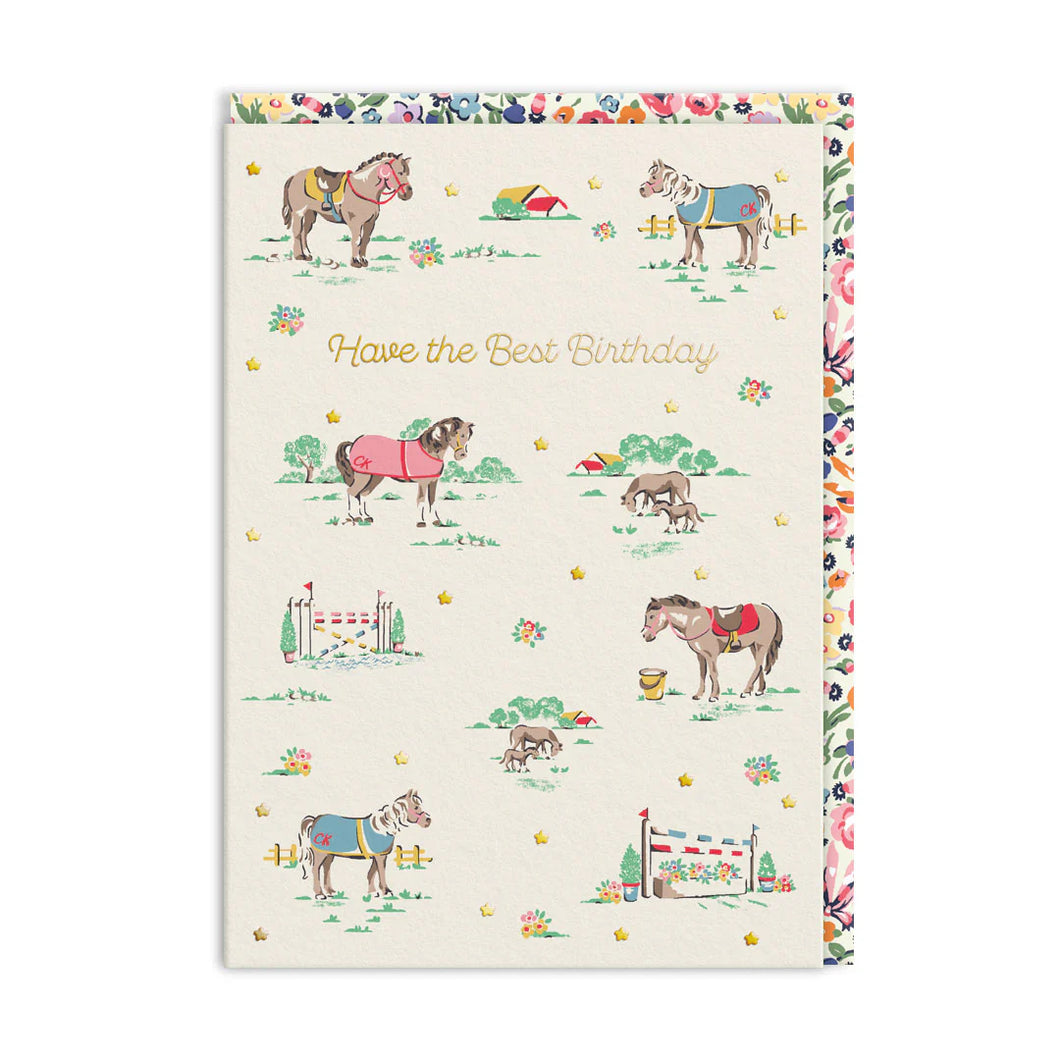 Birthday Card - Cath Kidston -  Have the best Birthday - Horses