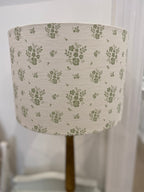 Lampshade - Linen and Rose Damson Fog on white linen - 30cm drum
