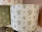 Lampshade - Linen and Rose Damson Fog on white linen - 30cm drum
