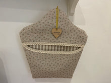 Load image into Gallery viewer, Peg Bag - Linen and Rose Ditsy Parsnip on natural linen
