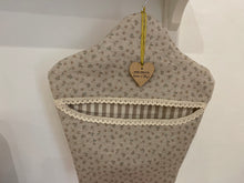 Load image into Gallery viewer, Peg Bag - Linen and Rose Ditsy Parsnip on natural linen
