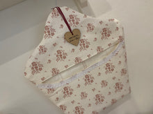 Load image into Gallery viewer, Peg Bag - Linen and Rose Damson Mauve on white linen
