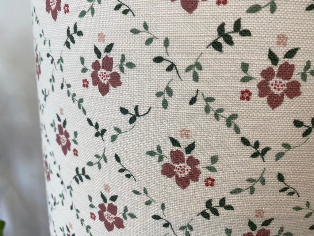 Lampshade - Linen and Rose Emilia multi linen - 30cm drum