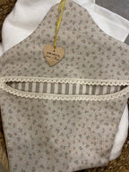 Peg Bag - Linen and Rose Ditsy Parsnip on natural linen