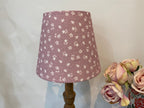 Mini Empire Lampshade - Linen & Rose - Ditsy Mauve on white linen - 15cm
