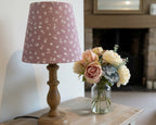 Mini Empire Lampshade - Linen & Rose - Ditsy Mauve on white linen - 15cm