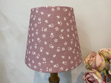 Load image into Gallery viewer, Mini Empire Lampshade - Linen &amp; Rose - Ditsy Mauve on white linen - 15cm
