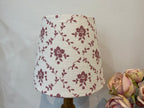 Mini Empire Lampshade - Linen & Rose - Emilia Foxglove on white linen - 15cm