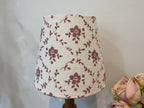 Mini Empire Lampshade - Linen & Rose - Emilia Foxglove on white linen - 15cm