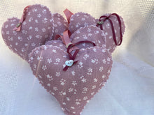 Load image into Gallery viewer, Handmade Lavender Heart made in Ditsy Mauve
