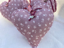 Load image into Gallery viewer, Handmade Lavender Heart made in Ditsy Mauve
