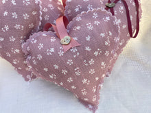 Load image into Gallery viewer, Handmade Lavender Heart made in Ditsy Mauve
