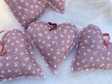 Load image into Gallery viewer, Handmade Lavender Heart made in Ditsy Mauve
