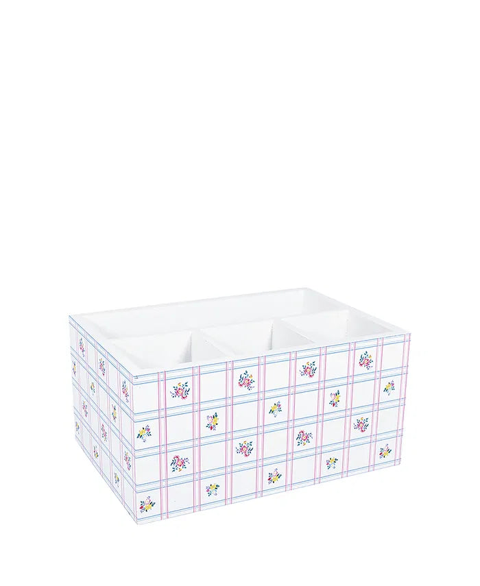 Pretty floral Cutlery box - Gaby white - GreenGate