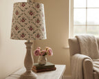 Empire Lampshade - Linen & Rose -  Emilia Multi on White linen - 20cm Empire