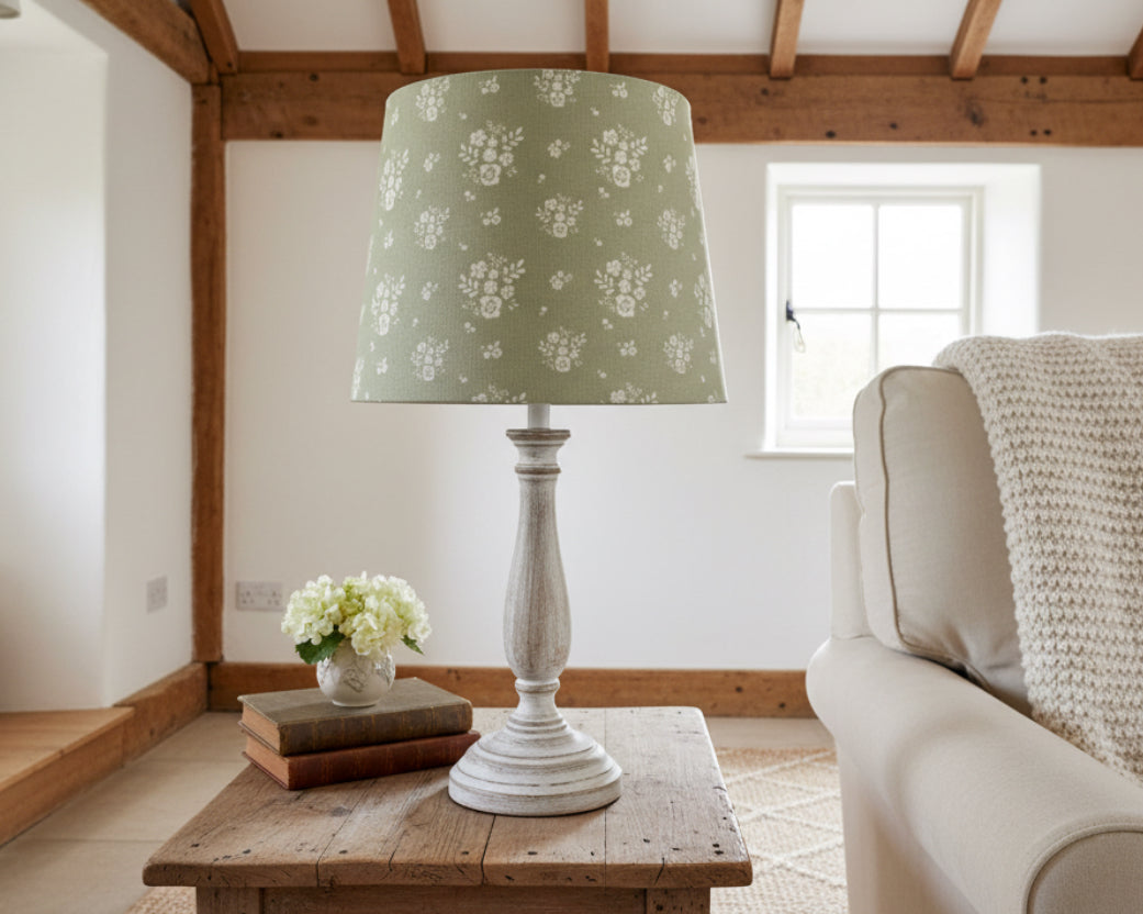 Empire Lampshade - Linen and Rose - Damson in Fog - 25cm