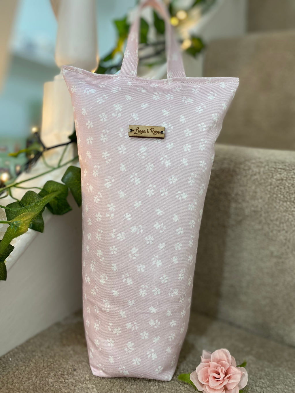 Doorstop - Linen & Rose Ditsy Primrose pink