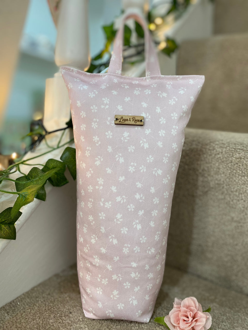 Doorstop - Linen & Rose Ditsy Primrose pink
