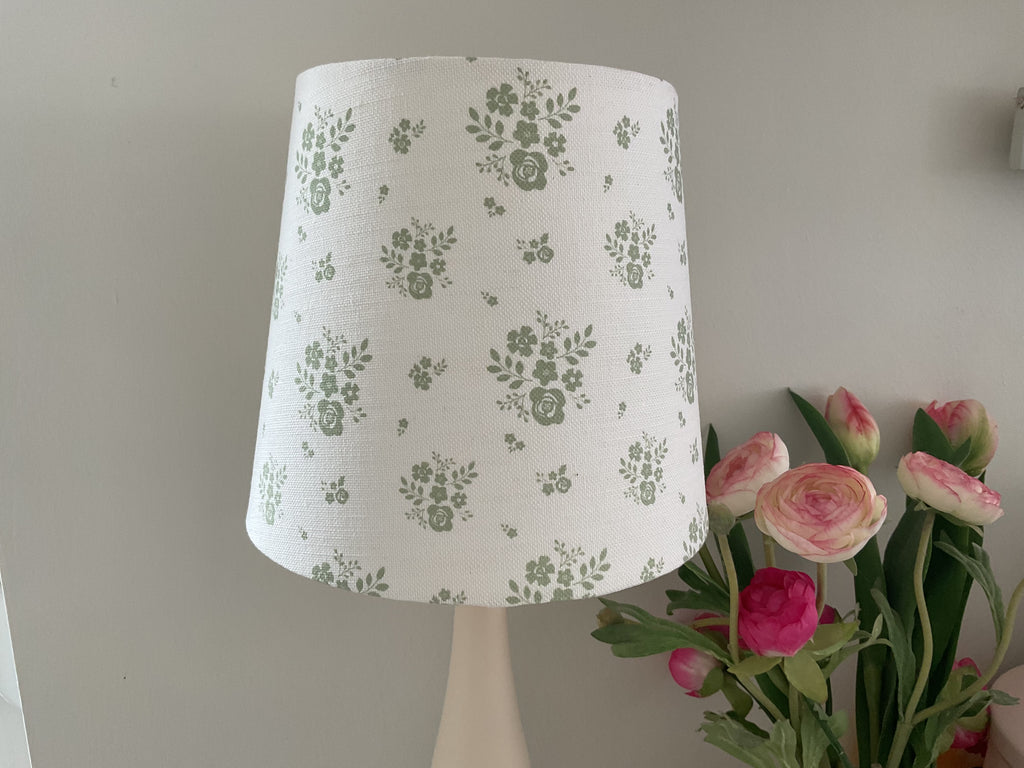 Empire Lampshade - Linen & Rose - Damson - Fog on White - 20cm Empire