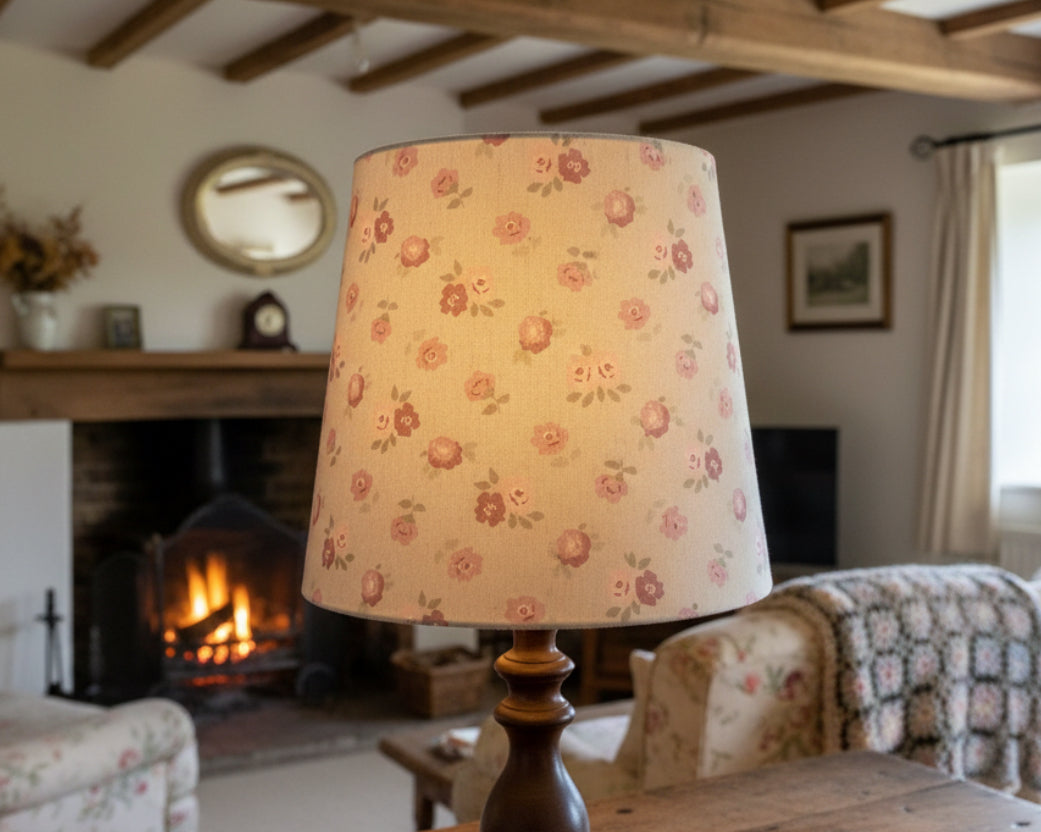 Empire Lampshade - Linen & Rose - Martha - Green - 20cm Empire