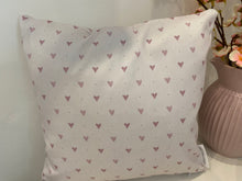 Load image into Gallery viewer, Cushion Cover - Linen and Rose Foxglove Hearts  - 32cm x 32cm
