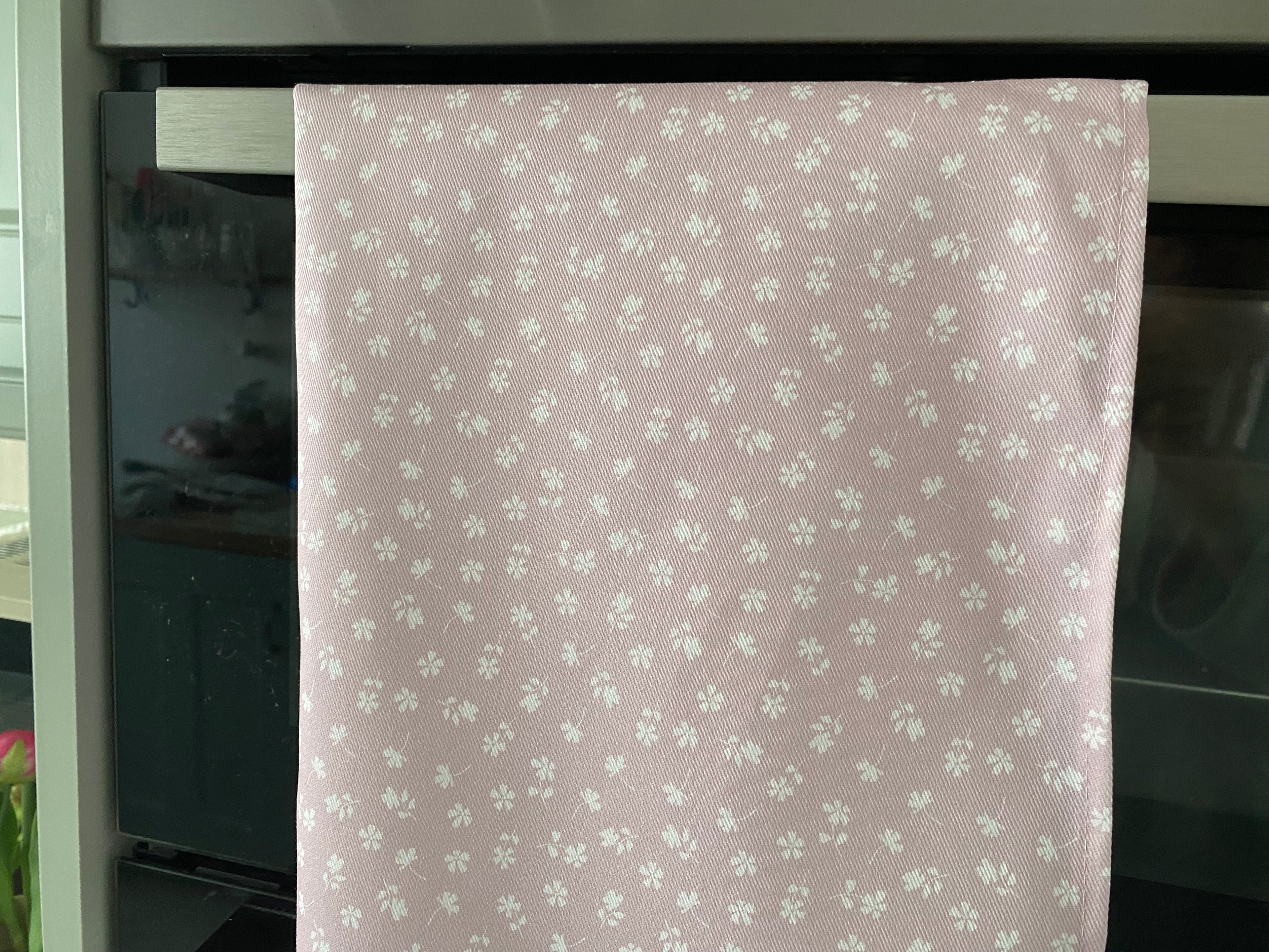 Tea Towel - Linen and Rose - Ditsy  - Primrose Pink