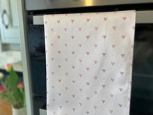 Load image into Gallery viewer, Tea Towel - Linen and Rose - Hearts  - Foxglove hearts
