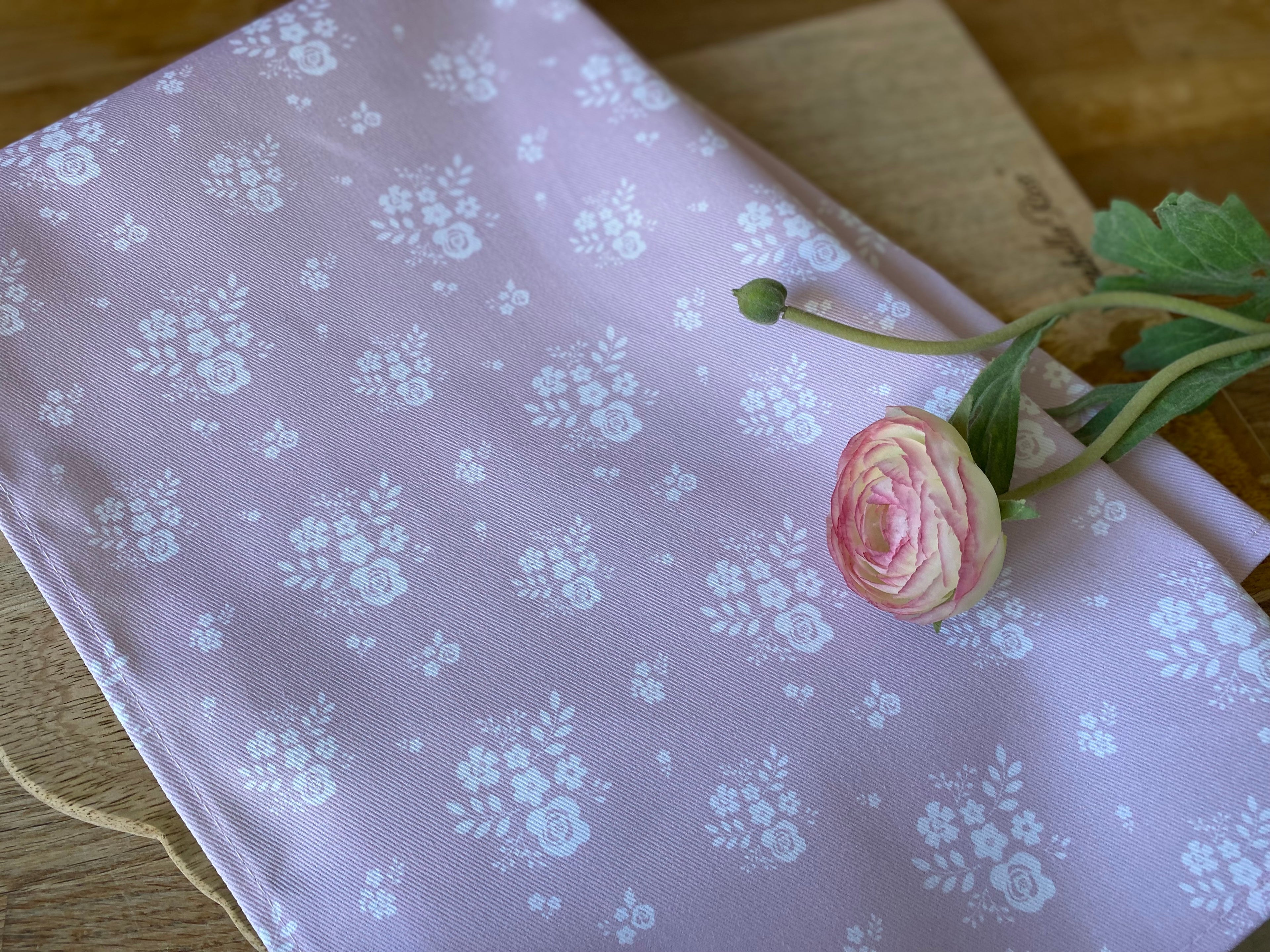 Tea Towel - Linen and Rose - Damson  - Primrose Pink