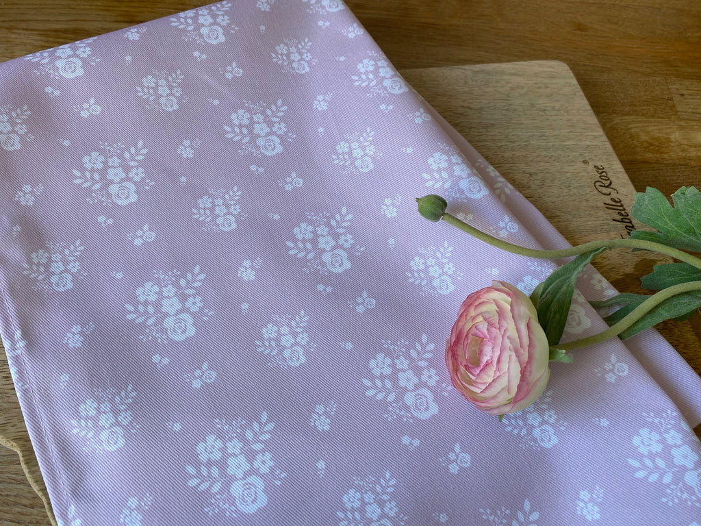 Tea Towel - Linen and Rose - Damson  - Primrose Pink
