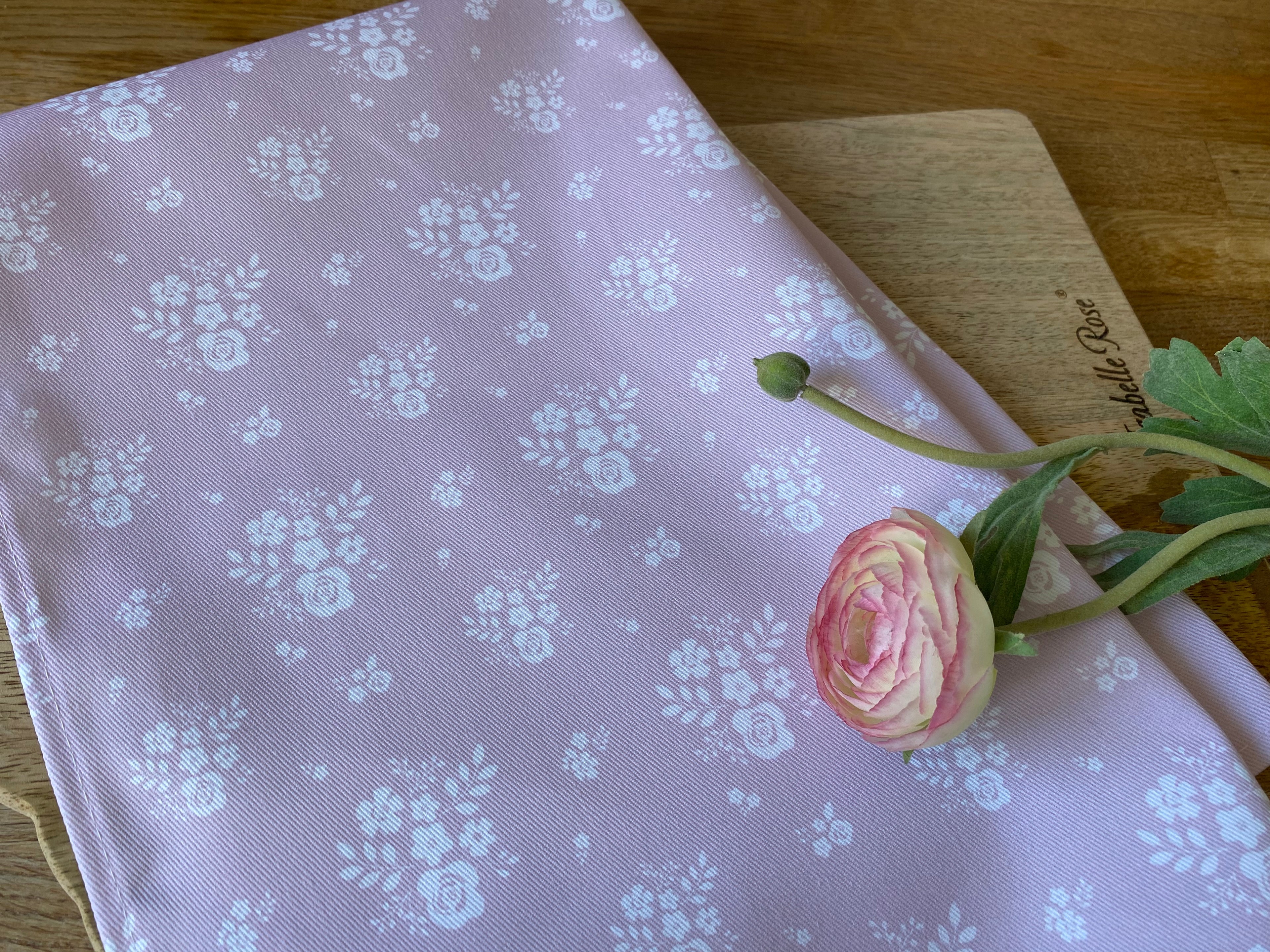 Tea Towel - Linen and Rose - Damson  - Primrose Pink