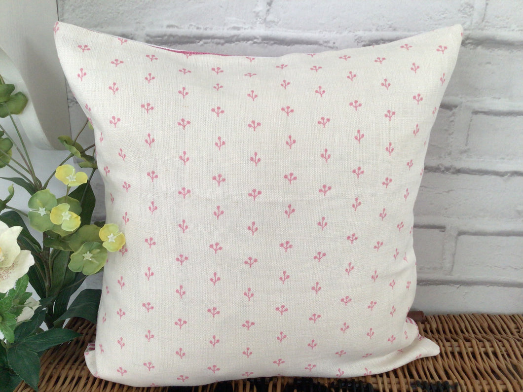 Cushion Cover - Peony and Sage Sprig in Apple - 36cm x 36cm