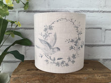 Load image into Gallery viewer, Lampshade - Peony &amp; Sage Birdsong grey on cream - 15cm drum

