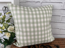 Load image into Gallery viewer, Cushion Cover - Peony &amp; Sage Sienna Green linen - 40cm x 40cm
