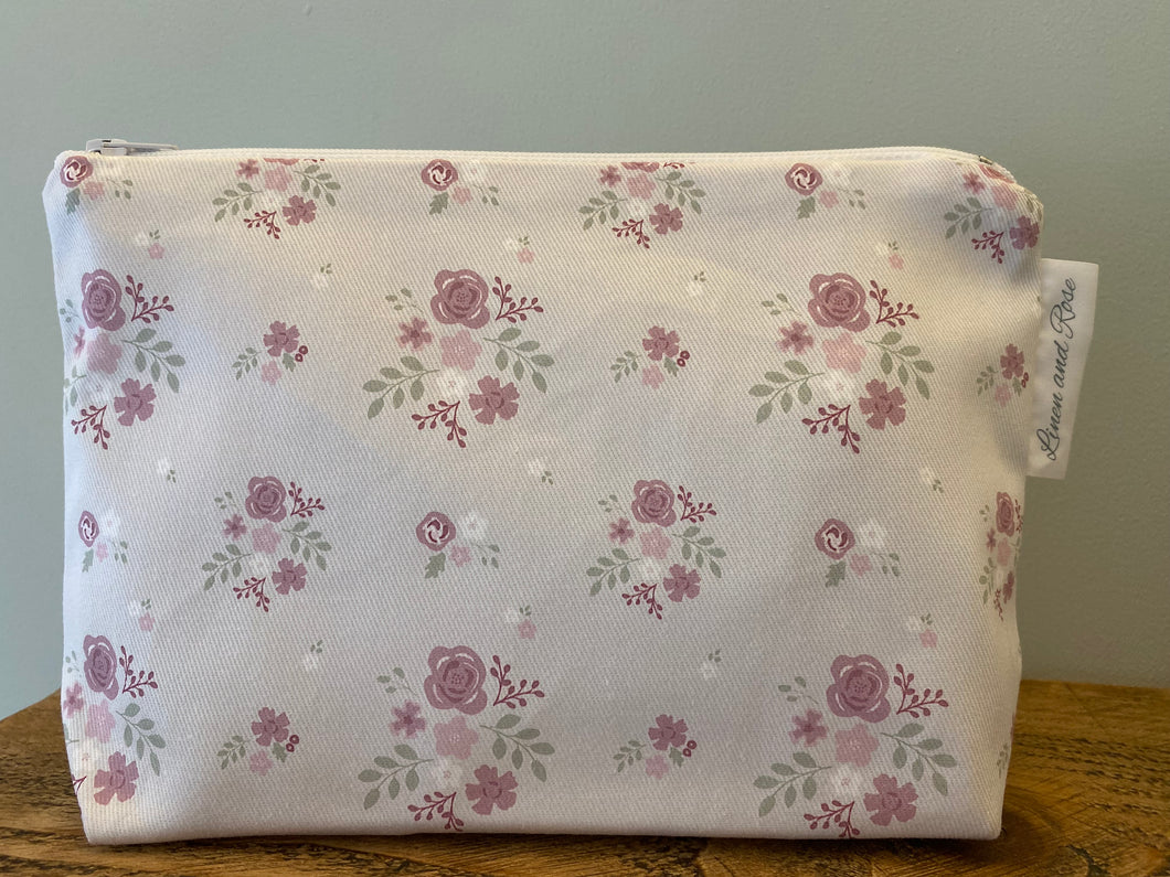 Cotton Cosmetic bag - Damson vintage colourway