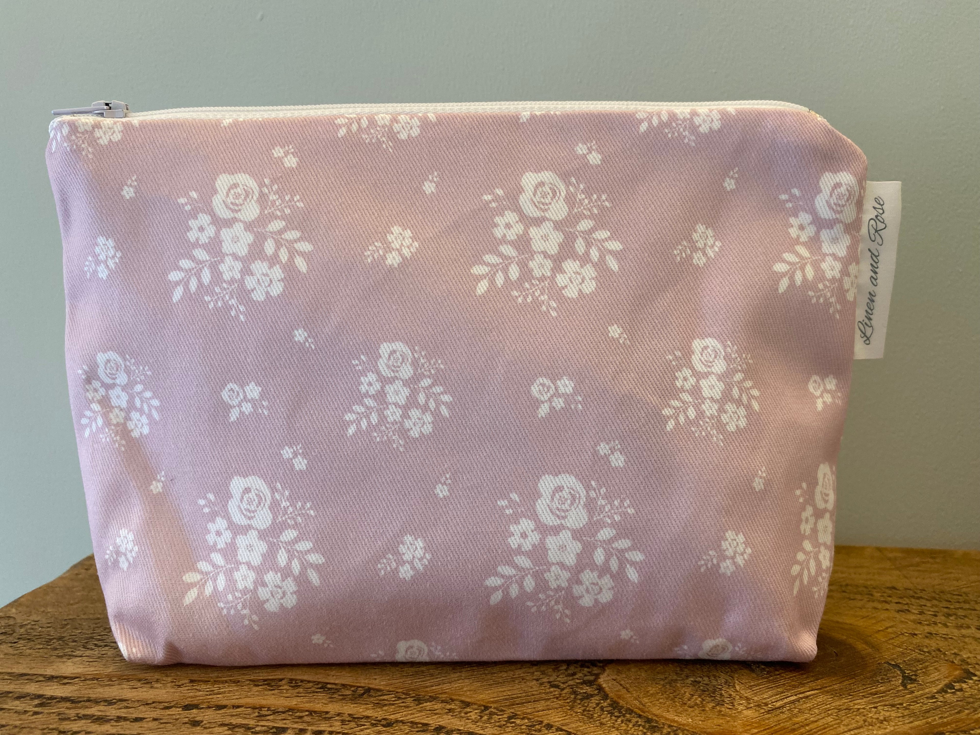 Cotton Cosmetic bag - Damson Primrose Pink