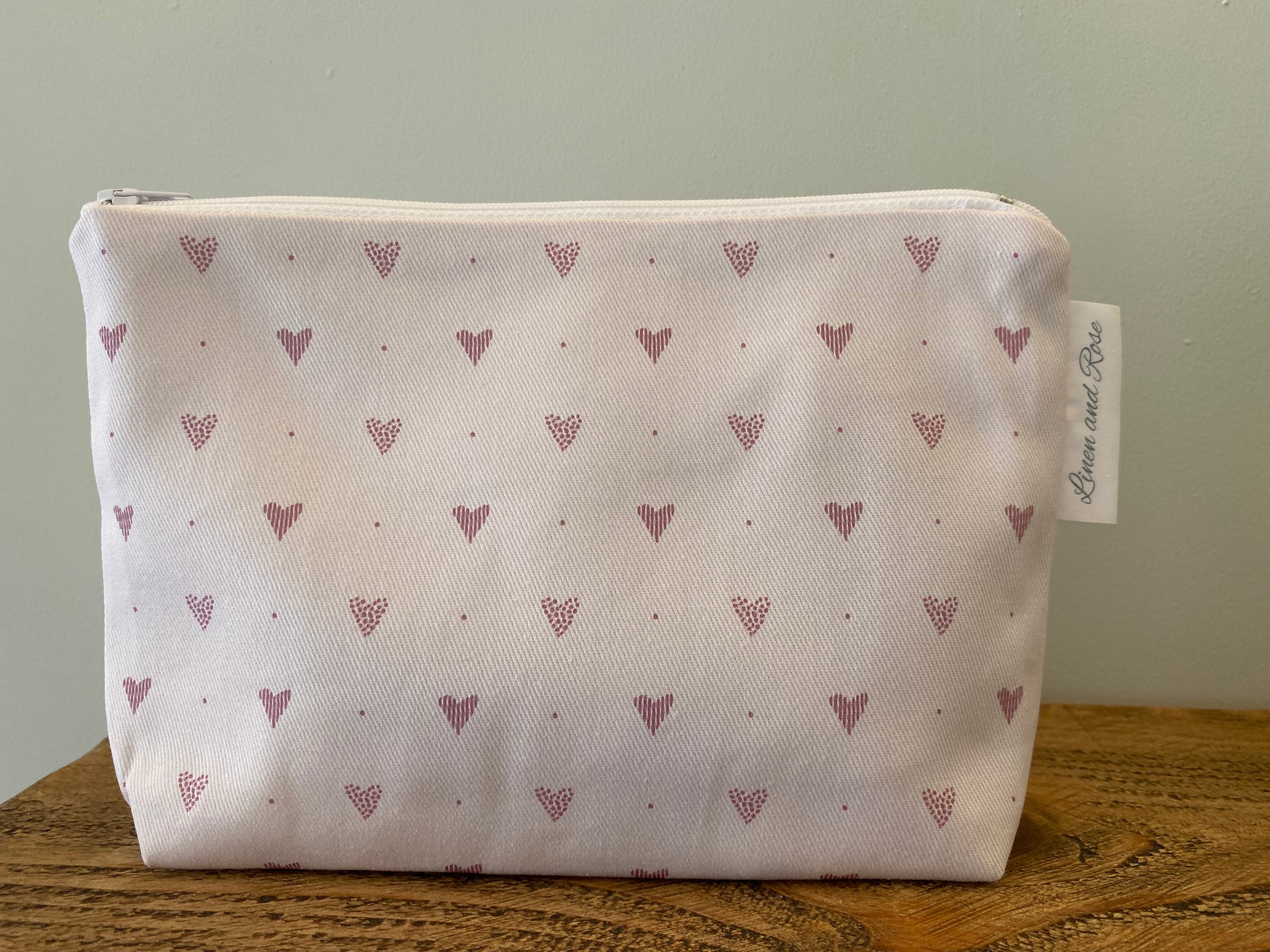 Cotton Cosmetic bag - Heart Foxglove