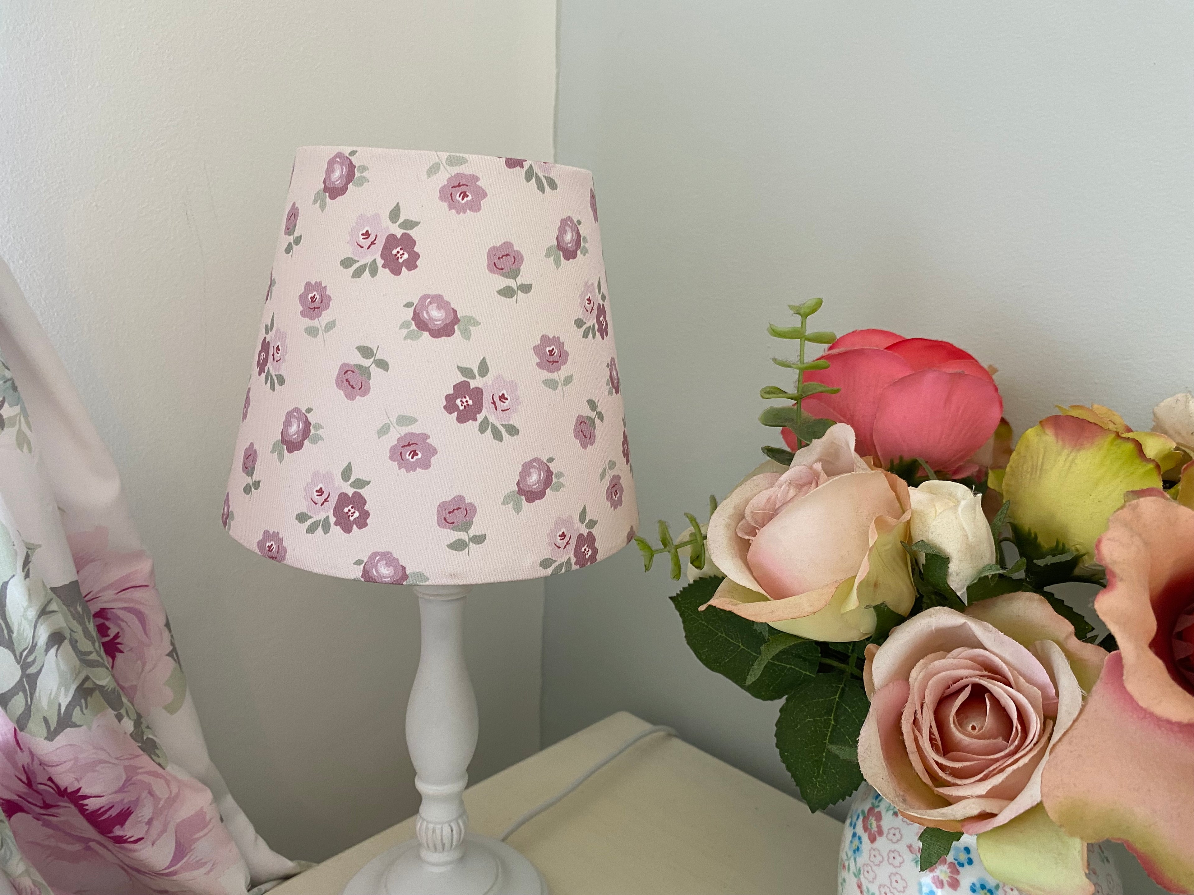Mini Empire Lampshade - Linen & Rose - Martha Pink - 15cm