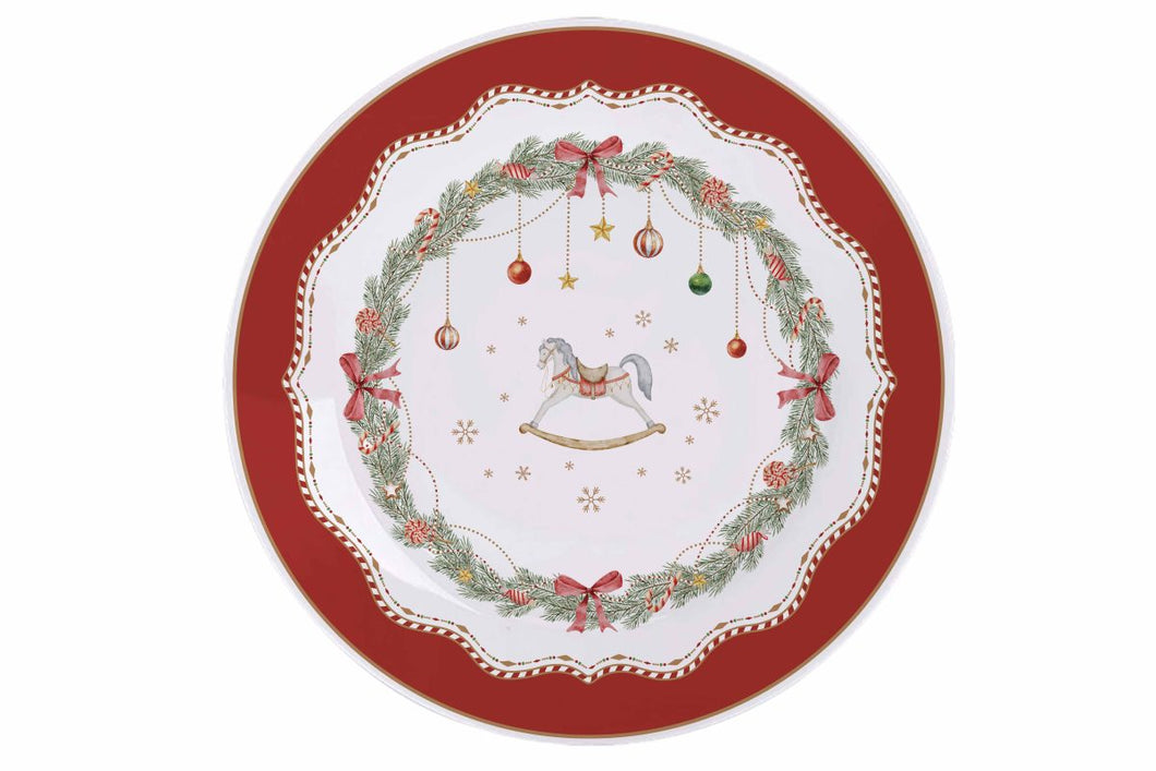 Isabelle Rose - 19.5cm Plate - Rocking Horse - Happy Holidays