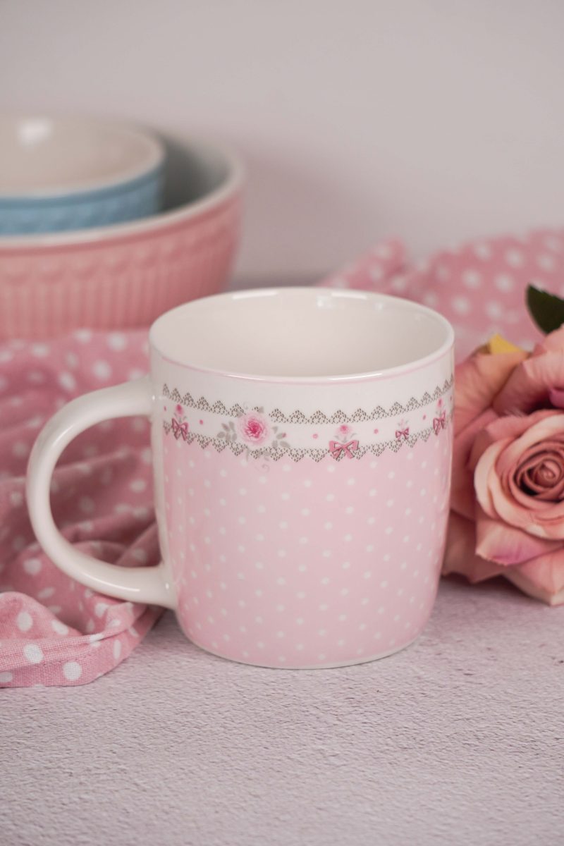 Isabelle Rose - Mug - Pink Roses and Dots