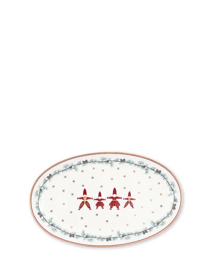 Oval Serving Plate - Juana white small - GreenGate Christmas