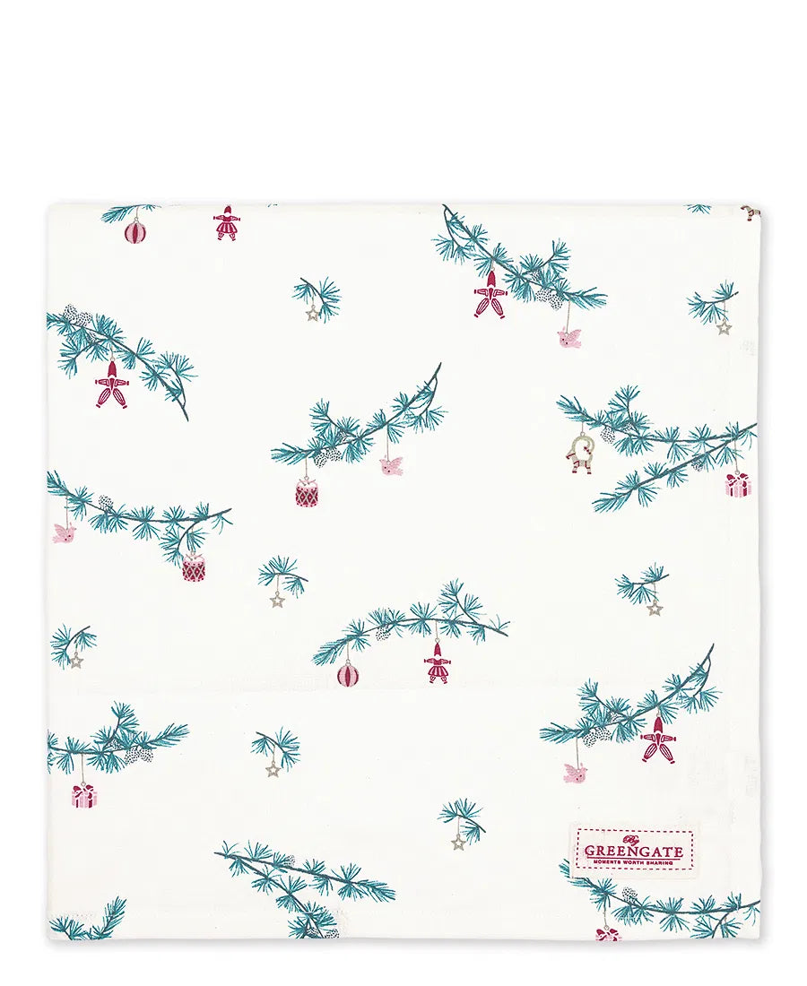 Table Cloth Juana White - Greengate Christmas 150cmx 150cm