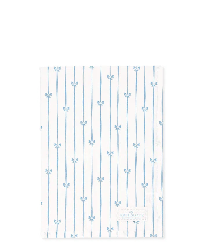 Pretty Cotton Tea Towel. - Blue Dolobella by Greengate