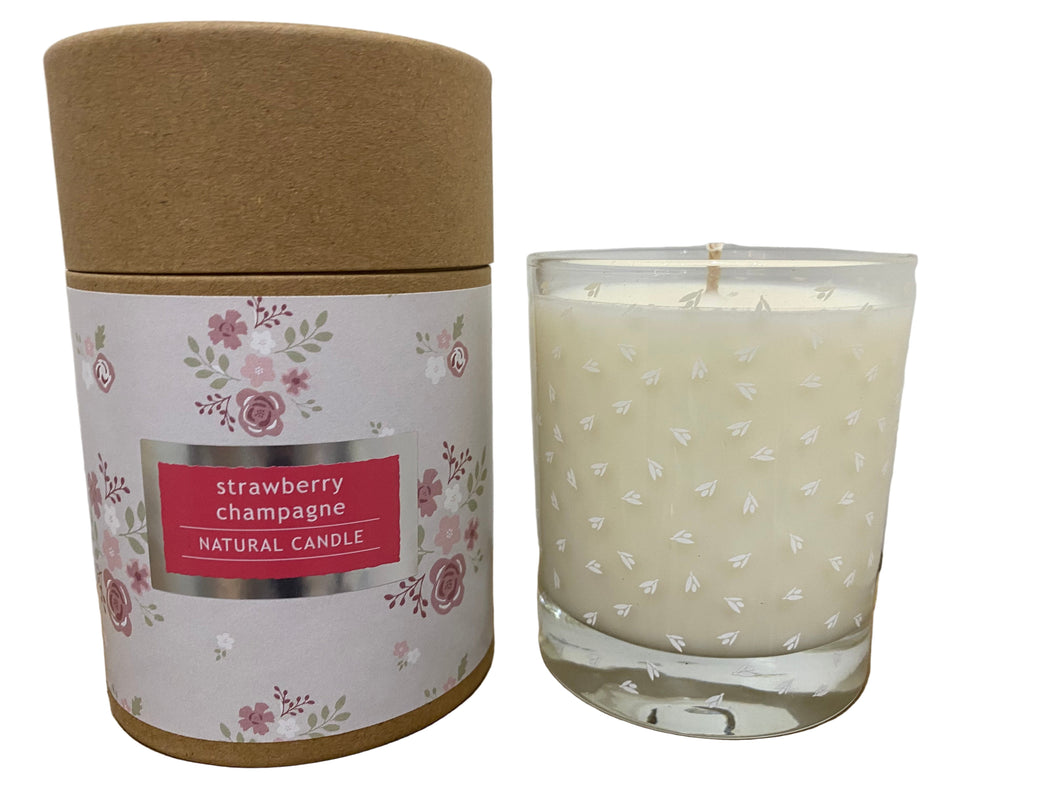 Handmade Natural Candle - Strawberry & Champagne - Best seller