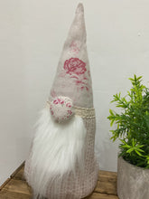 Load image into Gallery viewer, Pretty Peony and Sage linen Gonk- Charlotte hat and bobble stripe bottom
