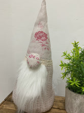 Load image into Gallery viewer, Pretty Peony and Sage linen Gonk- Charlotte hat and bobble stripe bottom
