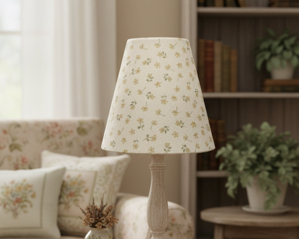 Candle Clip Lampshade - Ditsy Straw multi linen