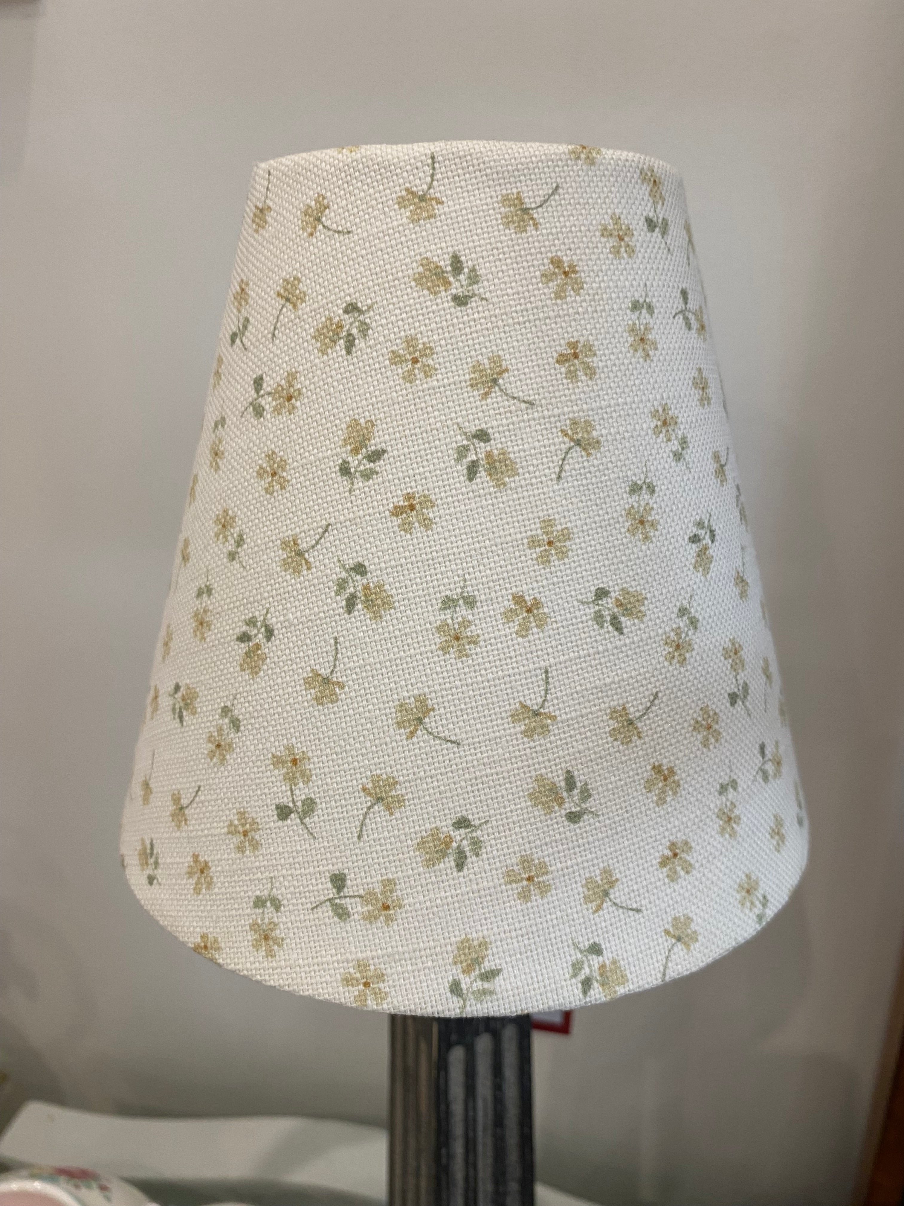 Candle Clip Lampshade - Ditsy Straw multi linen
