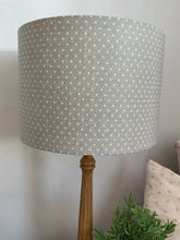 Load image into Gallery viewer, Lampshade - Peony &amp; Sage Seamist spot linen- 30cm drum
